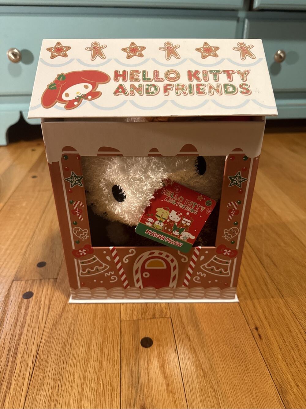 NEW Hello Kitty Gingerbread Hugger Pillow Christmas Sanrio Plush New in Box